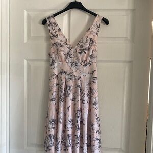 Victoria's Secret Light Pink Floral V-Neck Midi Dress
